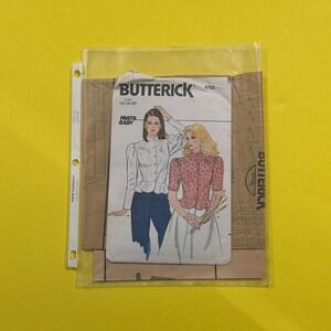 Butterick 4753 Misses Blouses Sewing Pattern Vintage 1980s - Size 12, 14, 16